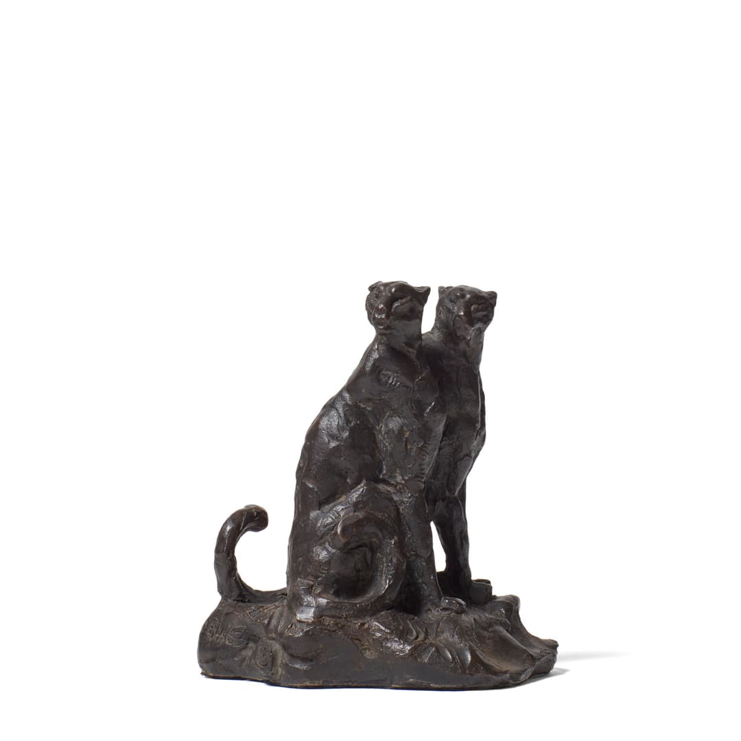 Sitting Cheetah Pair Miniature S463